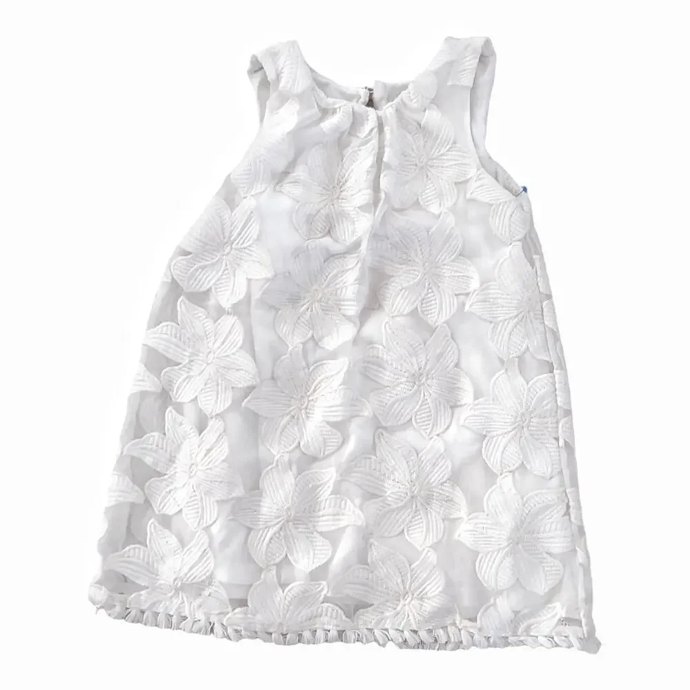 GENUINE Girls White Lace Spring Dress Size 4T Kids Toddlers Bridal Flower Girl